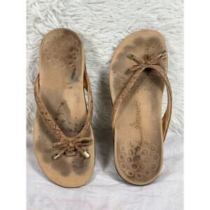 Vionic Bella Toe Post Sandal Gold Cork Women’s Size 8